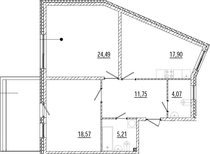 2-комнатная квартира 85.88 м², 2/6 эт., ЖК «Мануфактура James Beck»